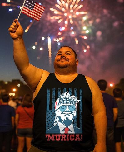 Trump Tank Top Men Team Murica American Flag MAGA Memorial Day USA Merica 4th of July Mens Patriotic Tops XX-Large Black in Saudi Arabia