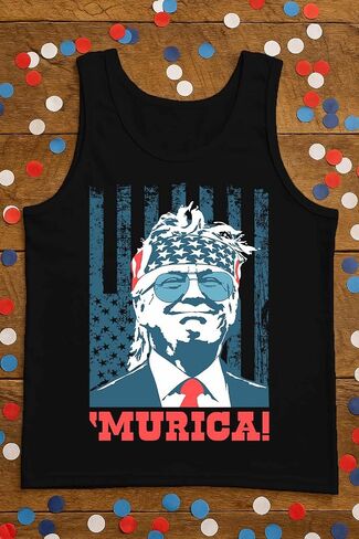Trump Tank Top Men Team Murica American Flag MAGA Memorial Day USA Merica 4th of July Mens Patriotic Tops XX-Large Black in Saudi Arabia