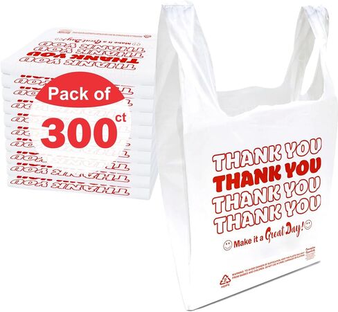 Concession Essentials Thank You Bags Pack of 200ct, White in Kuwait