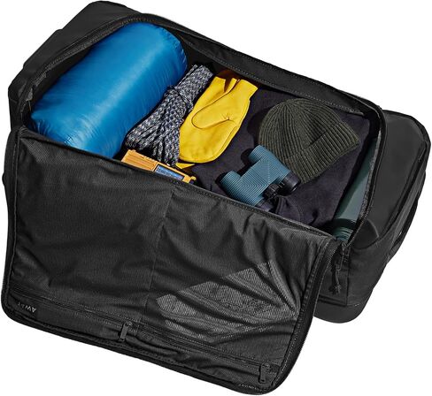 Away Active Rolling Duffle 85L - Large Travel Duffle Bag with Wheels, Durable Checked Luggage Suitcase for Men & Women, Foldable Weekender Bag, Jet Black in Saudi Arabia