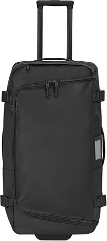 Away Active Rolling Duffle 85L - Large Travel Duffle Bag with Wheels, Durable Checked Luggage Suitcase for Men & Women, Foldable Weekender Bag, Jet Black in Saudi Arabia