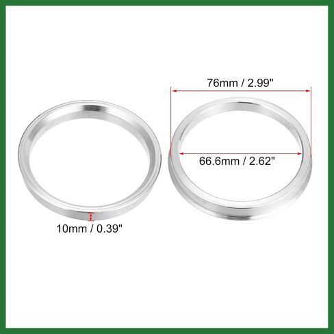 Motoforti 4pcs OD 76mm إلى ID 66.6mm Aluminy Car Hub Hub Rings Centric Wheel Bore Plasting Plastering Long in Kuwait