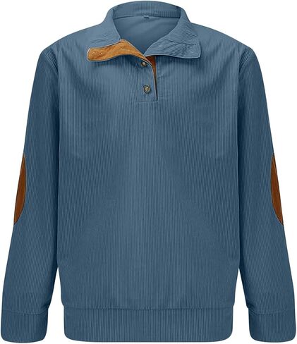 Cotton Sweatshirts for Men Vintage Stand Collar Quarter Button Pullover Fall Outdoor Golf Long Sleeve Polo Shirts in Kuwait