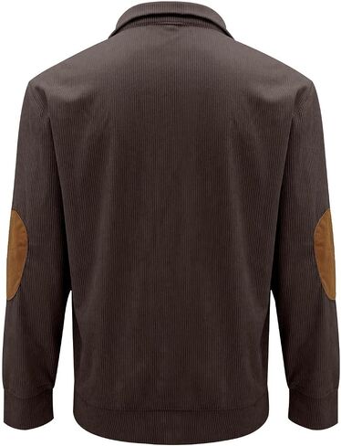 Cotton Sweatshirts for Men Vintage Stand Collar Quarter Button Pullover Fall Outdoor Golf Long Sleeve Polo Shirts in Kuwait