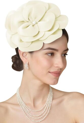 BABEYOND Fascinators Hats for Women - Tea Party Kentucky Fascinator Elegant Derby Hat Flower Church Headpiece with Pearl in Saudi Arabia
