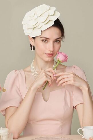 BABEYOND Fascinators Hats for Women - Tea Party Kentucky Fascinator Elegant Derby Hat Flower Church Headpiece with Pearl in Saudi Arabia