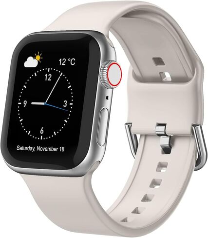Sport Band Compatible with Apple Watch Bands 49mm 46mm 45mm 44mm 42mm 41mm 40mm 38mm, Soft Silicone Replacement Strap with Classic Clasp for iWatch Series 11 10 9 8 7 6 5 4 3 2 1 SE Ultra Women Men in Saudi Arabia