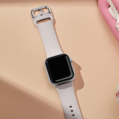 Sport Band Compatible with Apple Watch Bands 49mm 46mm 45mm 44mm 42mm 41mm 40mm 38mm, Soft Silicone Replacement Strap with Classic Clasp for iWatch Series 11 10 9 8 7 6 5 4 3 2 1 SE Ultra Women Men in Saudi Arabia