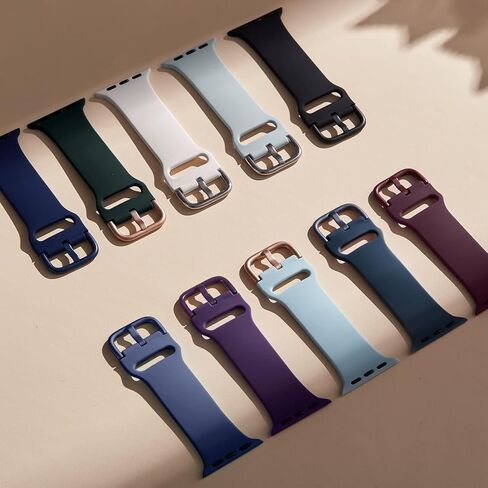 Sport Band Compatible with Apple Watch Bands 49mm 46mm 45mm 44mm 42mm 41mm 40mm 38mm, Soft Silicone Replacement Strap with Classic Clasp for iWatch Series 11 10 9 8 7 6 5 4 3 2 1 SE Ultra Women Men in Saudi Arabia