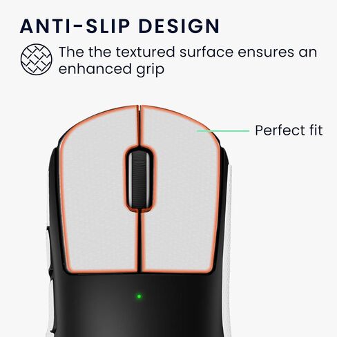 شريط قبضة ماوس kwmobile متوافق مع شريط قبضة Logitech G Pro Wireless 2 / Wireless 3 - جلد صناعي غير قابل للانزلاق - أسود in Kuwait