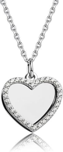 Cherished Moments Personalized 14K Gold-Plated or Sterling Silver Engraved Heart Charm Necklace, Custom First Communion, Baptism or Confirmation Gift for Girls in Saudi Arabia