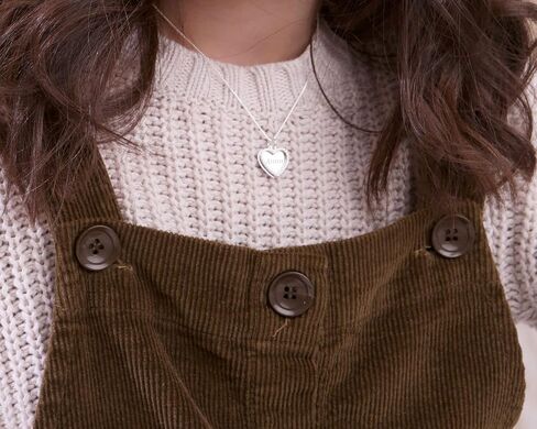 Cherished Moments Personalized 14K Gold-Plated or Sterling Silver Engraved Heart Charm Necklace, Custom First Communion, Baptism or Confirmation Gift for Girls in Saudi Arabia