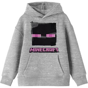 Minecraft Enderman تواجه الأكمام الطويلة الرياضية Heather Youth Hooded Sweatshirt in Kuwait