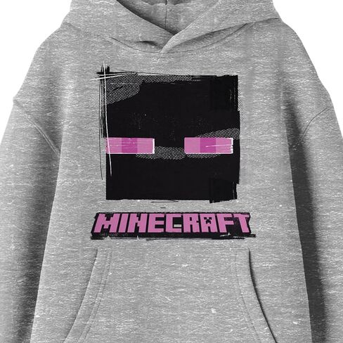 Minecraft Enderman تواجه الأكمام الطويلة الرياضية Heather Youth Hooded Sweatshirt in Saudi Arabia