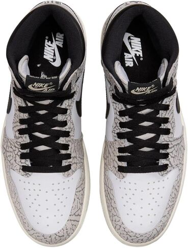 حذاء Nike Air Jordan 1 Retro High OG للرجال أبيض/أسود-أخضر متوهج DZ5485 130 in Kuwait