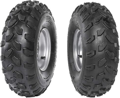 (Set 1) ATV Go Kart Tires 19x7-8 19x7x8 Knobby 4PR Tubeless Wheel Tire and Rim for Quad Bike Buggy Ride on Mowers, 4 Bolt Pattern in Saudi Arabia