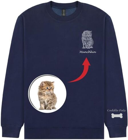 Personalized Outline Shirts with Pet Photo & Text – Custom Hoodies, Sweatshirts and T-Shirts for Pet Lovers in Kuwait