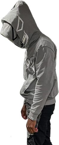 Y2k Hoodies Puff Print Hoodie Grunge Graphic Zip Up Hoodies Y2k Jacket Hip Hop Streetwear Aesthetic Sweatshirts in Saudi Arabia