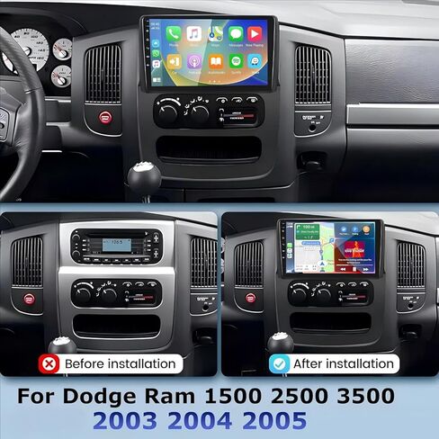 Upgraded Android 13 Car Stereo Fit for Dodge RAM 1500 2500 3500 Truck 2003-2005 9 Inch Car Radio with Carplay&Android Auto Support GPS Navigation/Backup Camera,FM/RDS/Bluetooth/IPS Touch Screen in Kuwait