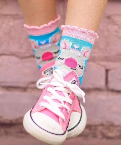 Jefferies Socks Girls Fashion Novelty Colorful Pattern Crew Socks 9 Pair Pack in Saudi Arabia