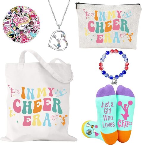 مجموعة هدايا المشجعين بما في ذلك Cheer Stuff Socks Makeup Bag Stickers Cheer Stuff-Ceerleader Lover in Kuwait
