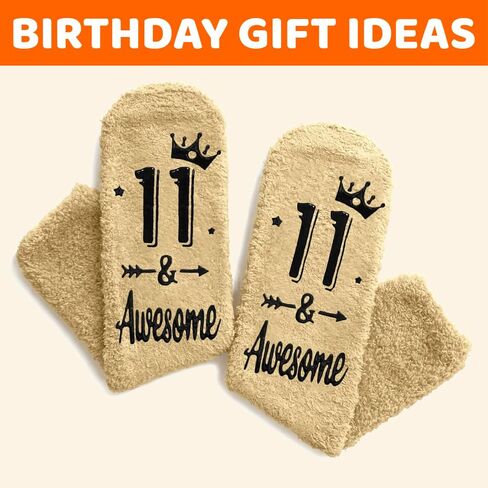 HAPPYPOP Birthday Gifts for Kids - Fuzzy Birthday Socks for Tween Boys Girls, Presents for 5-12 Year Old Kids in Saudi Arabia