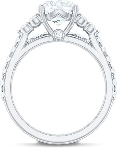 Certified Moissanite Bridal Ring Set, D-Vs1 Quality, Moissanite Engagement Ring with Enhancer - Ready To Gift in Saudi Arabia