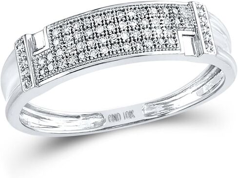 Jewels by Lux 10K White Gold Her Round Round Diamond Square Matching Set 1/2CTW ، حجم المرأة 5-9 ، الحجم من 8-12 in Saudi Arabia