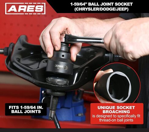 ARES 12073 – 1-59/64-Inch Ball Joint Socket Compatible With Chrysler – 3/4-Inch Drive Sockets Easily Remove and Install Upper and Lower Ball Joints – Compatible with Chrysler Mid-Size RWD Vehicles in Saudi Arabia