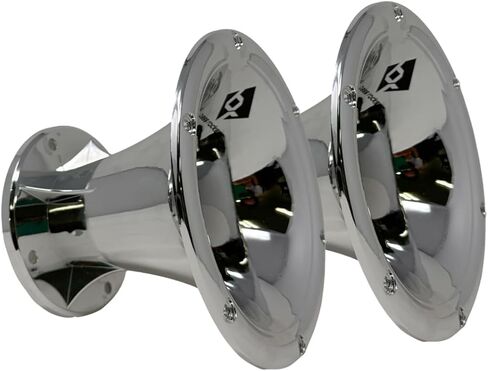 Bass Rockers 2" Throat 5.65" Exit Colorful Horn Wave Guide UV Resistant Chrome Finish for Bolt on Compression Driver 5.3" Height (White) 2 Pack in Saudi Arabia