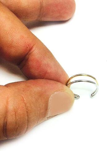 Jewelry Affairs 14K White And Yellow Gold Double Bar Cuff Style Adjustable Toe Ring in Saudi Arabia