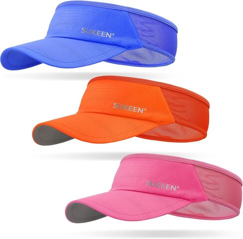 Sukeen 3 Pack Sports Sun Visor Men Women Lightweight Packable Cooling Stretchy Visor Hat for Running, Tennis, Daily Wear in Saudi Arabia