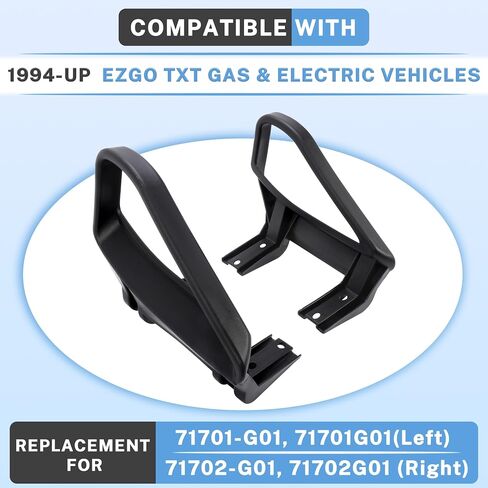 HECASA Golf Cart Seat Handle Pair Compatible with 1994-Up EZGO TXT Gas & Electric Replacement for 71701-G01 71702-G01 Arm Rest Hip Restraints Driver & Passenger Side Plastic Black in Saudi Arabia