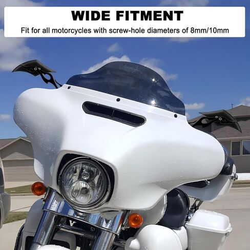 Motorcycle Mirrors Black Diamond Rearview Side Mirror Blue Lens 8MM 10MM 360 Degree Universal Replacement for Harley Softail Dyna Sportster Street Bike Scooter Chopper Cruiser in Kuwait