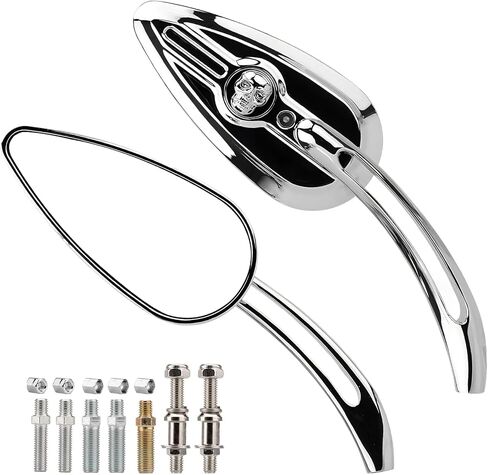 Motorcycle Mirrors Black Diamond Rearview Side Mirror Blue Lens 8MM 10MM 360 Degree Universal Replacement for Harley Softail Dyna Sportster Street Bike Scooter Chopper Cruiser in Kuwait