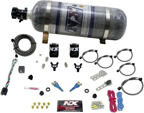 Nitrous Express-Ford EFI Dual Muzzle Nitrous Kit (100-300HP) W/زجاجة مركبة (2011-12) in Saudi Arabia