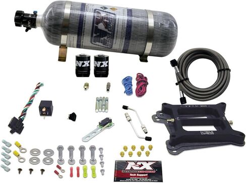Nitrous Express-4150 4-BBL/Gasoline Nitrous Kit (100-500HP) W/زجاجة مركبة (50040-12) in Saudi Arabia