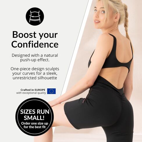 Girl's Workout Romper with Built-In Bra, Jumpsuit Shorts for Yoga, Running & Everyday Comfort, Designed in Italy in Saudi Arabia