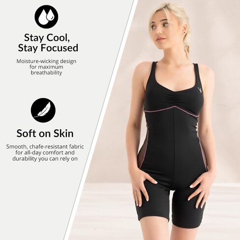 Girl's Workout Romper with Built-In Bra, Jumpsuit Shorts for Yoga, Running & Everyday Comfort, Designed in Italy in Saudi Arabia