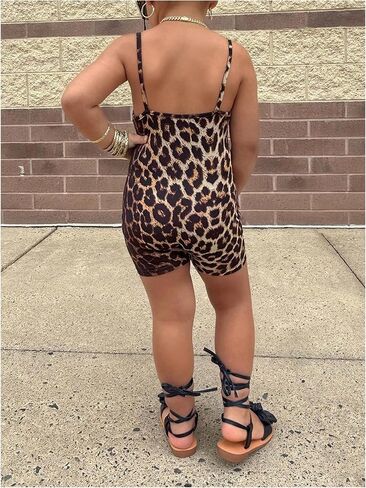 Soly Hux Girl's Leopard Cami Romper Cheetah Print Summer Plexsuit in Kuwait