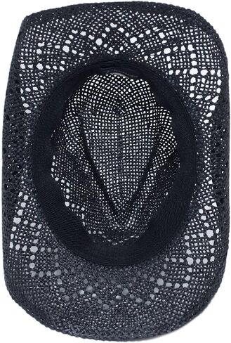 Straw Cowboy Hat for Women with Beaded Trim and Shapeable Brim in Saudi Arabia