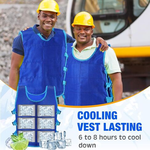 سترة تبريد Jexine 2 PCS مع 48 PCS ICE Pack Stefe Amance Ice Vest للرجال in Saudi Arabia