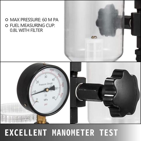 VEVOR 400BAR DIESEL Rejector Tester 6000psi enjector uzzle tester مع مقياس مزدوج المقياس لضبط ضغط فوهة الحاقن واختبار فوهة حقن الديزل in Kuwait