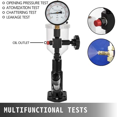 VEVOR 400BAR DIESEL Rejector Tester 6000psi enjector uzzle tester مع مقياس مزدوج المقياس لضبط ضغط فوهة الحاقن واختبار فوهة حقن الديزل in Kuwait