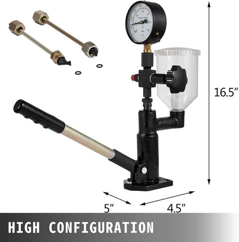 VEVOR 400BAR DIESEL Rejector Tester 6000psi enjector uzzle tester مع مقياس مزدوج المقياس لضبط ضغط فوهة الحاقن واختبار فوهة حقن الديزل in Kuwait