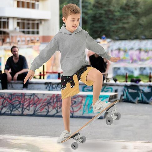 Athletic Gym Shorts Boys Casual Shorts Elastic Waist with Pockets, Summer Kids Bottom for Sports Homewear 7-15 Years in Kuwait