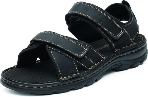 MGGMOKAY Men's Athletic Sandals Leather Outdoor Sandals Open Toe Hiking Sandals with Adjust Strap in Kuwait