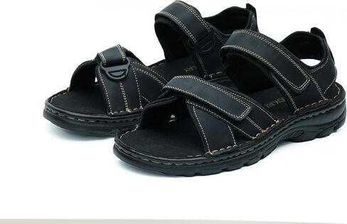 MGGMOKAY Men's Athletic Sandals Leather Outdoor Sandals Open Toe Hiking Sandals with Adjust Strap in Kuwait