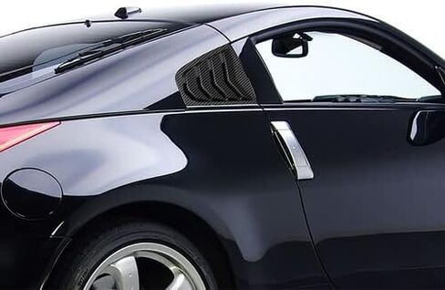 2 قطعة ABS البلاستيكية الجانبية الخلفية النافذة Sunshade مغرفة الغطاء تنفيس متنافس مع 2003-2008 نيسان 350Z Z33 ، 2004 2005 2006 (أسود) in Kuwait