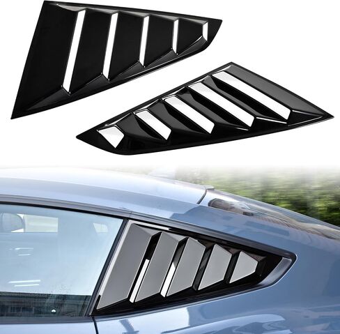 Kewisauto الجانبية نافذة Subover for Mustang 2024 2025 ، GT LAMBO على غرار الربع الخلفي من الزجاج الأمامي الظل الشمس الغلاف الجانبي مغرفة لفورد موستانج 2024 2025 الملحقات (أسود لامع) in Saudi Arabia